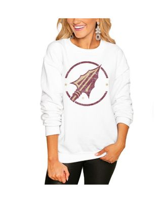 Gameday Couture - Women's White Florida State Seminoles End Zone Pullover Sweatshirt