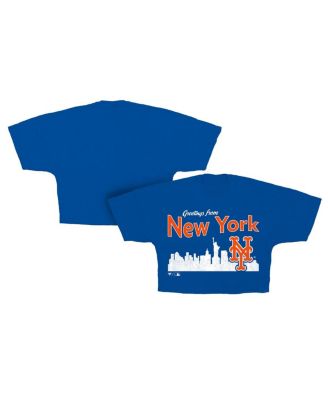 Fanatics - Women's Royal New York Mets Skyline Crop T-Shirt