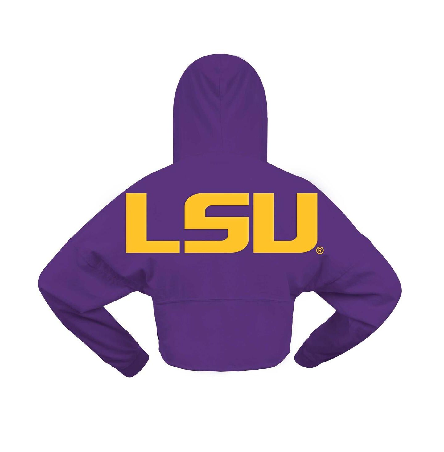 Женское худи Spirit Jersey Purple LSU Tigers Oversized Cropped Pullover — фото 2