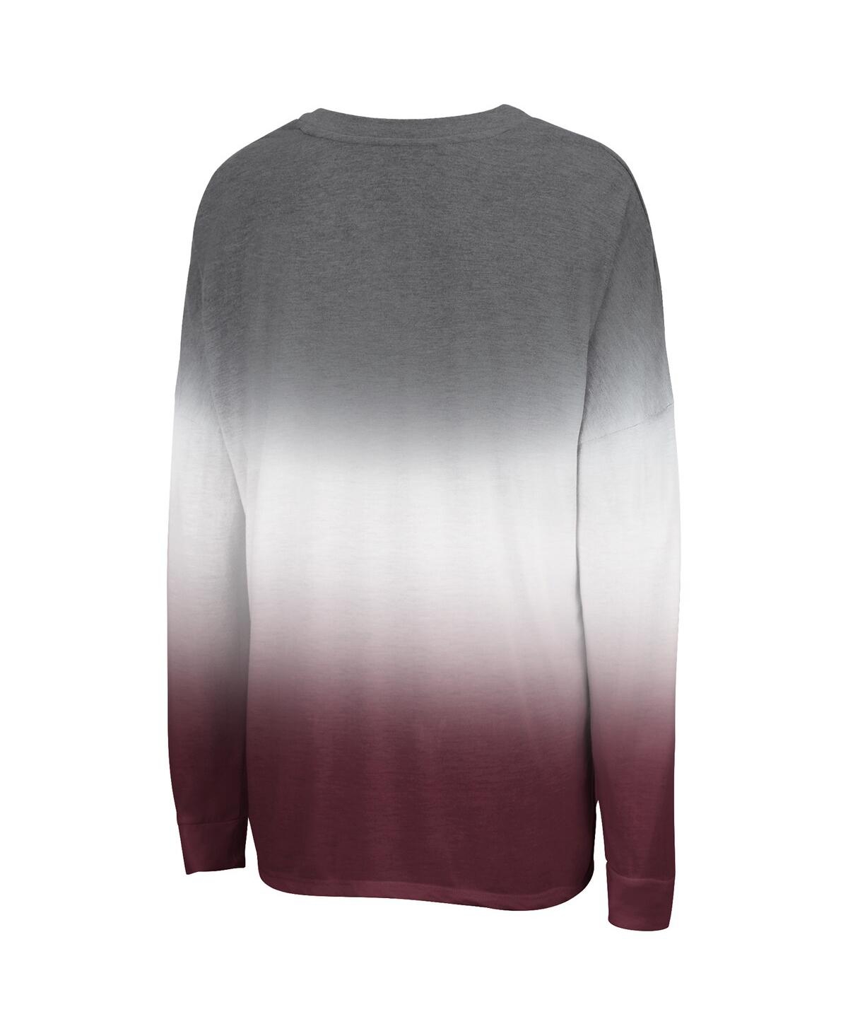 Colosseum Women's Gray Virginia Tech Hokies Winkle Dip Dye Long Sleeve T-shirt In Gray