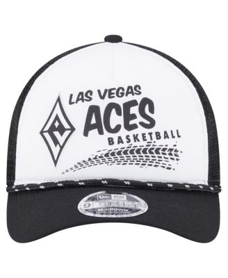 Men's and Women's&nbsp;White/Black Las Vegas Aces 9FORTY A-Frame Graphic Trucker Hat