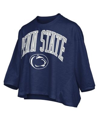 Women's Navy Penn State Nittany Lions Midi Arch Over Logo Oversized T-Shirt