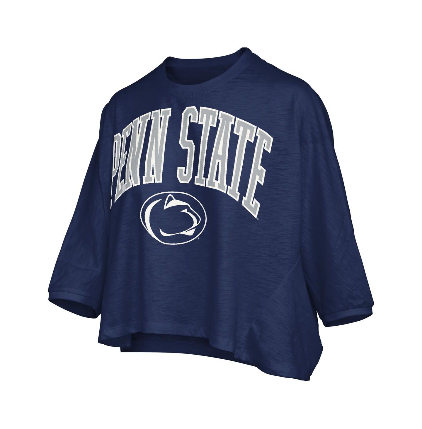Женская футболка Pressbox Navy Penn State Nittany Lions Midi Arch Over Logo Oversized — фото 3