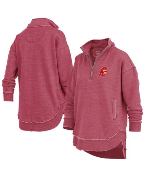 Женский свитшот Pressbox Cardinal USC Trojans Northfork Sojourn Poncho Quarter-Zip