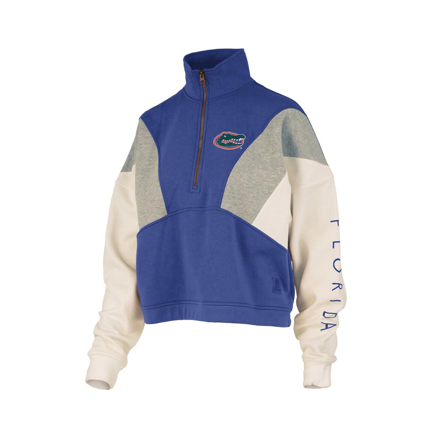Женская толстовка Pressbox Royal Florida Gators Ferrara Color Block Quarter-Zip — фото 3