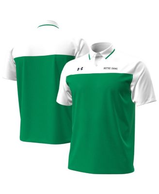 Under Armour - Men's Green/White Notre Dame Fighting Irish Green Blocked Polo Shirt