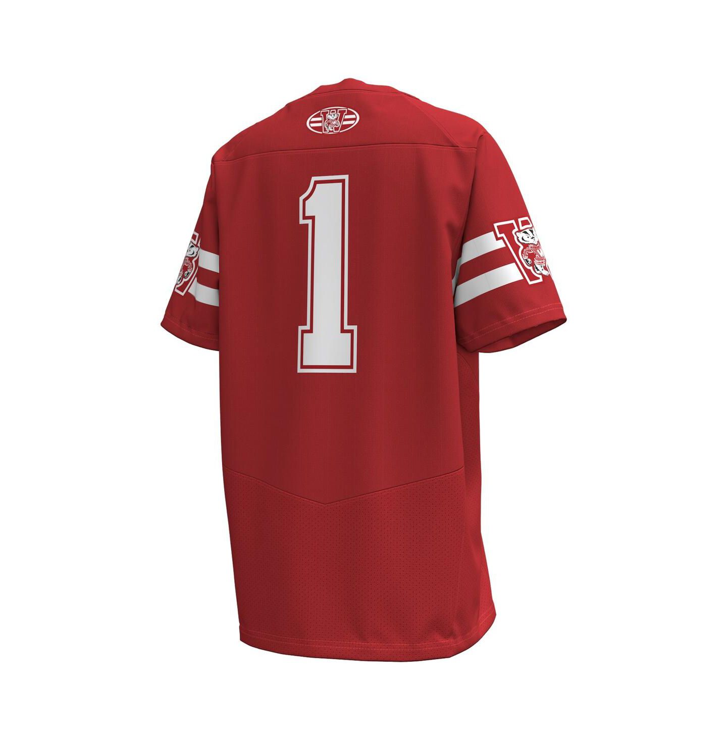 Детская игровая джерси Under Armour Wisconsin Badgers #1 1980 Throwback Replica, Red — фото 2