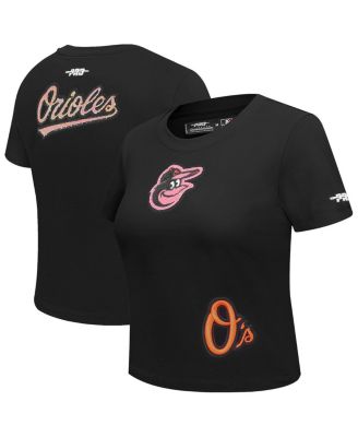 Pro Standard - Women's Black Baltimore Orioles Game Day Classics Baby Doll Cropped T-Shirt