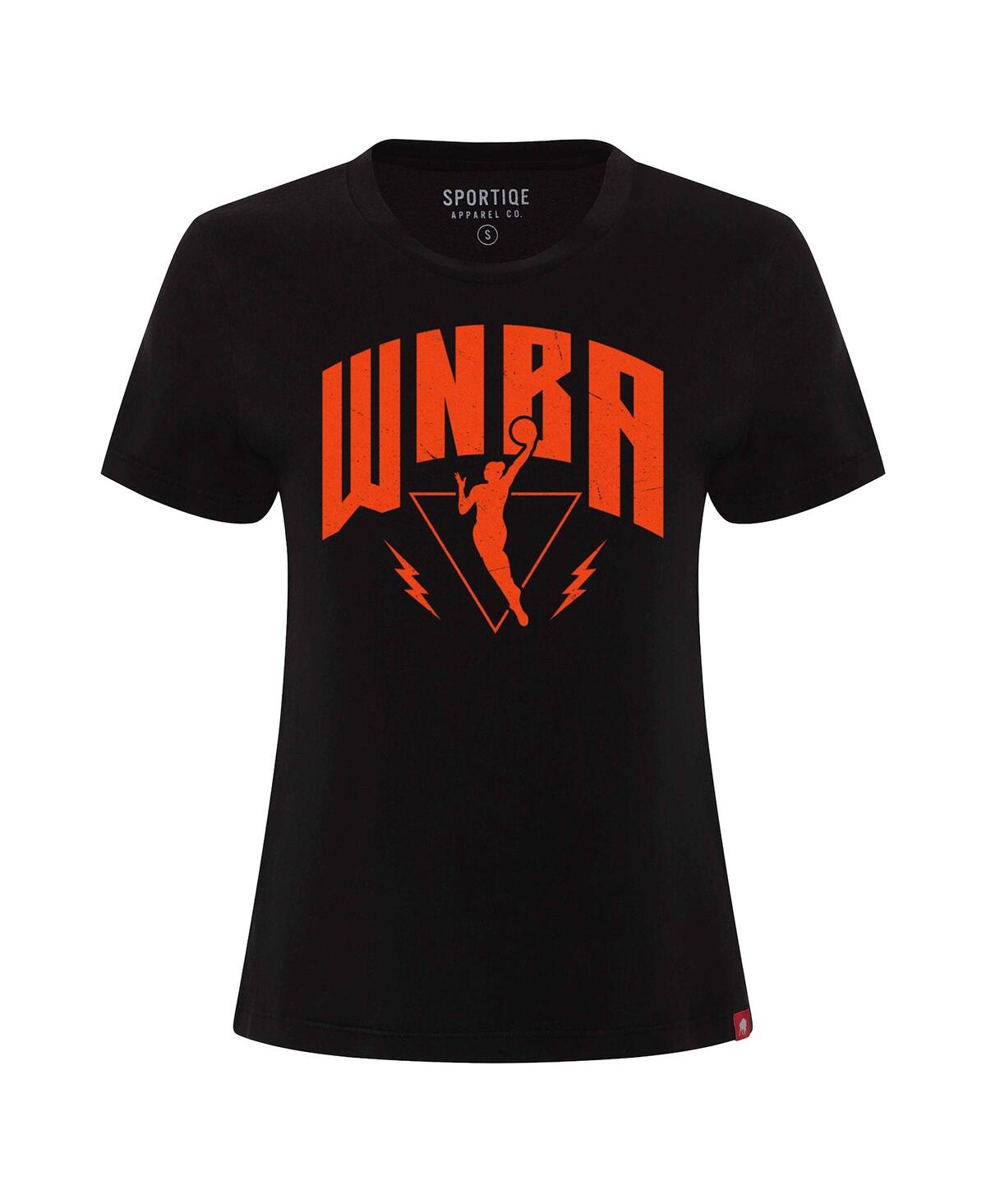 Sportiqe Women's Black Wnba Logo Woman Arcadia Premium T-shirt In Black