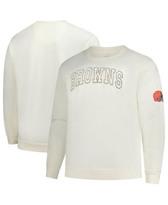 Profile - Men's Cream Cleveland Browns Big Tall Fleece Sweatshirt