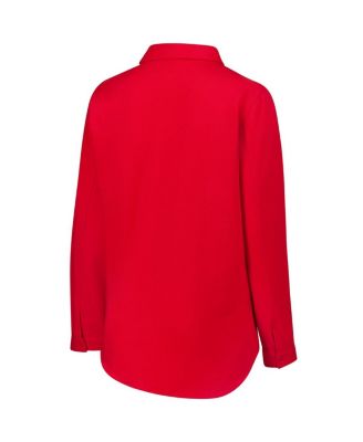 Women's Red Georgia Bulldogs Plus Size Button-Up Shacket