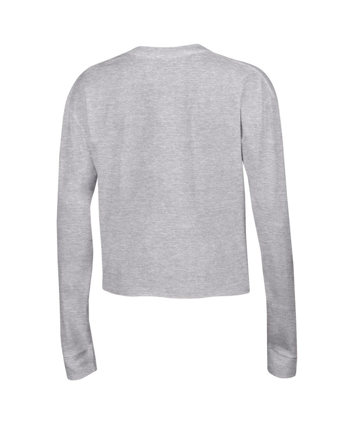 Champion Women's Gray Lsu Tigers Boyfriend Cropped Long Sleeve T-shirt In Gray