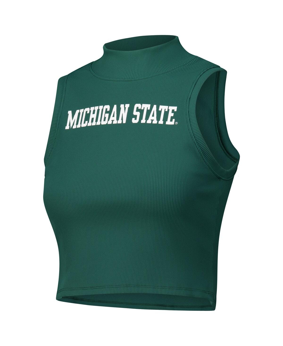 Zoozatz Women's Green Michigan State Spartans Cropped Tank Top In Green