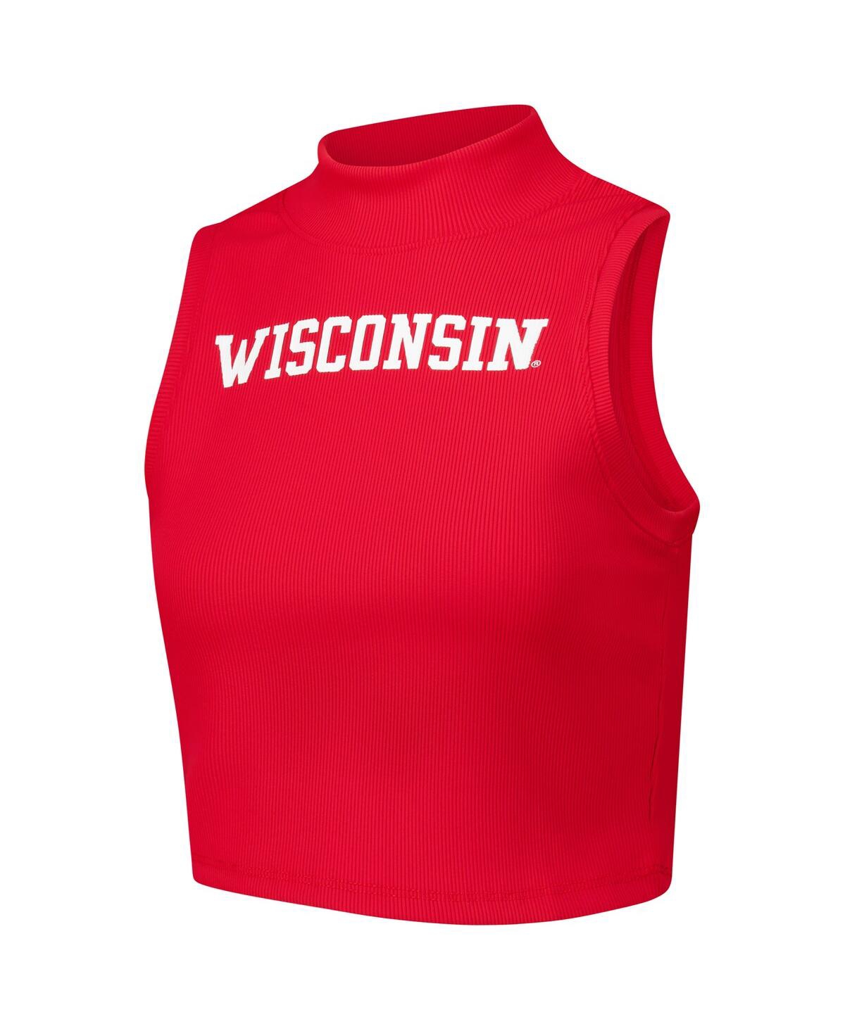 Zoozatz Women's Red Wisconsin Badgers Cropped Tank Top In Multi