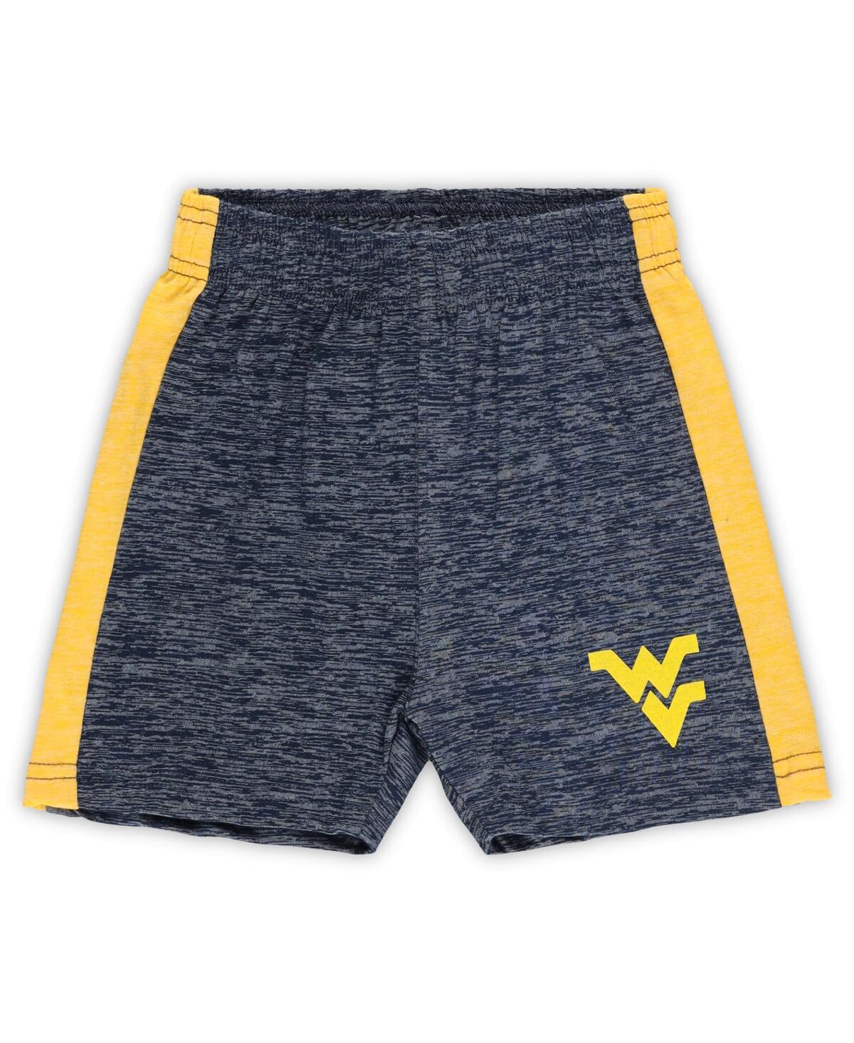 Wes & Willy Toddler 2-piece West Virginia Mountaineers Cloudy Yarn T-shirt And Shorts Set In Yellow