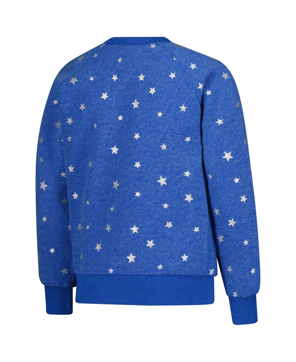 Wes & Willy Big Girls Royal Kentucky Wildcats Shimmer Star Reverse Sweatshirt In Blue
