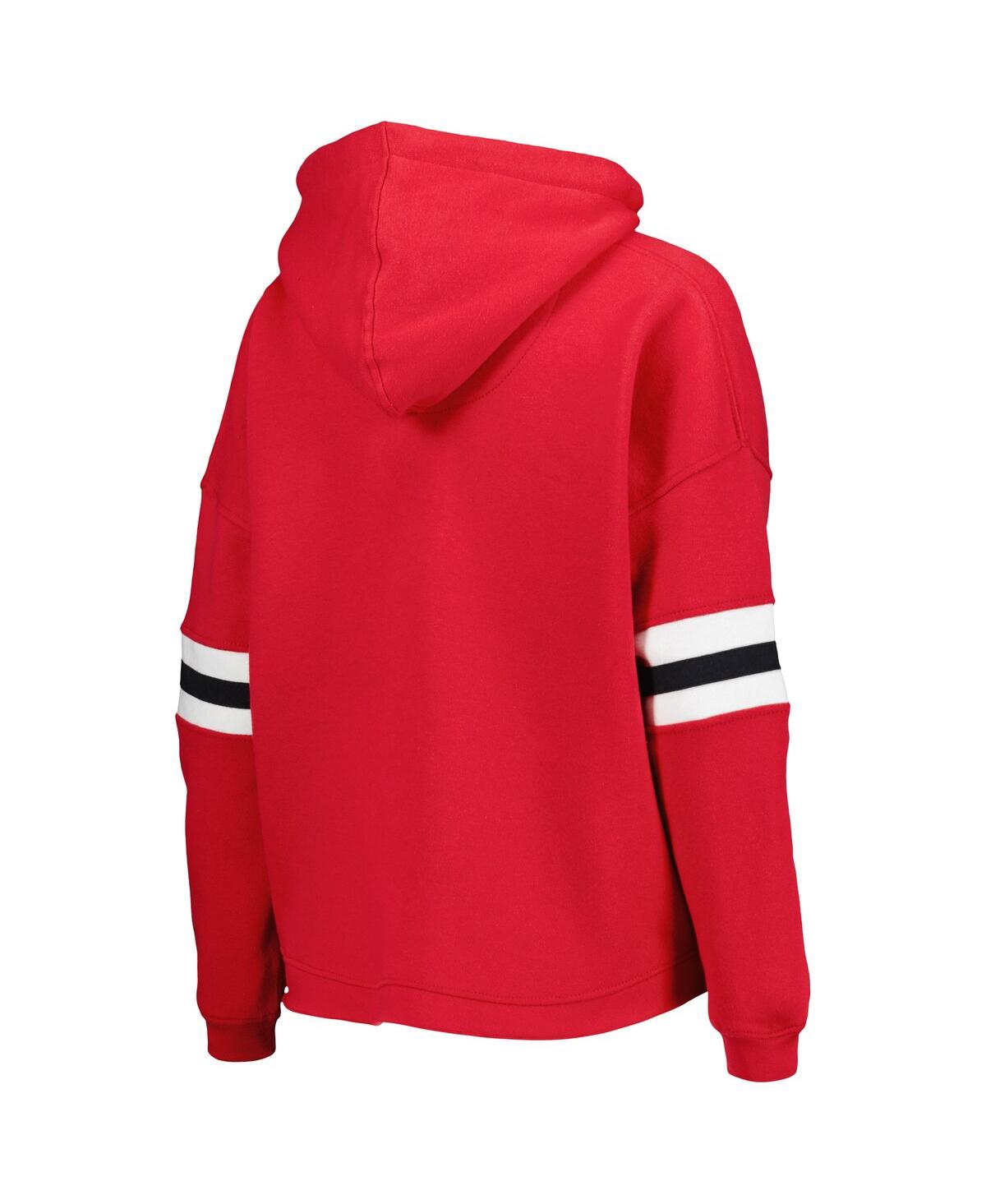 Pressbox Women's Crimson Oklahoma Sooners Super Pennant Pullover Hoodie In Multi