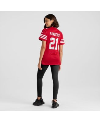 Women's Deion Sanders Scarlet San Francisco 49ers Retired Player Game Jersey