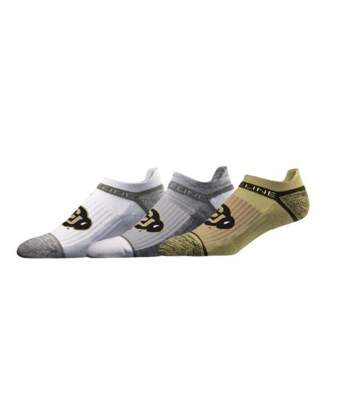 Короткие носки для мужчин и женщин Strideline Colorado Buffaloes Premium, набор из 3 пар