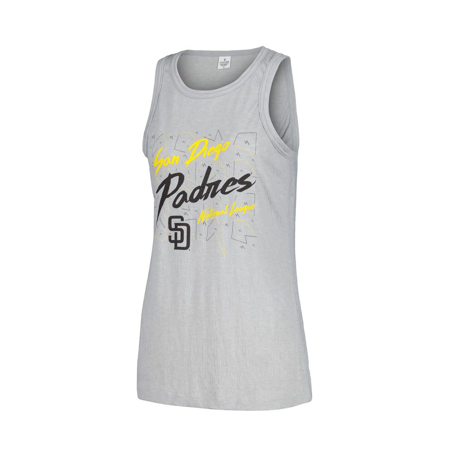 Женский топ Soft As A Grape Gray San Diego Padres Gauze High Neck — фото 3