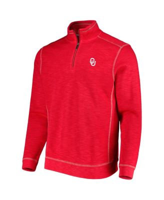 Men's Crimson Oklahoma Sooners Sport Tobago Bay Tri-Blend Mock Neck Half-Zip Jacket