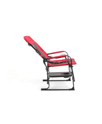 Streamdale Red, heavy-duty oversized folding camping chair with side table & pocket