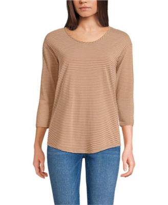 Women's 3/4 Sleeve Lightweight Jersey Shirttail Tee