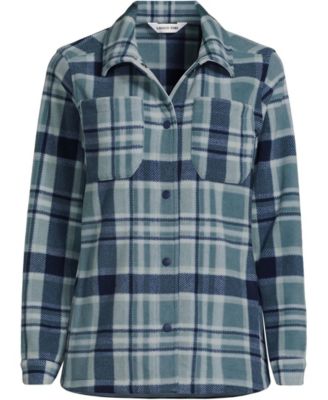 Plus Size Print Anyweather Fleece Shirt Jacket