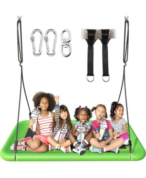Детская игрушка Gyroor Tree Swing for Kids and Adults, 60" Waterproof Rectangle Platform Swing, 700lbs Heavy Duty with Adjustable Straps