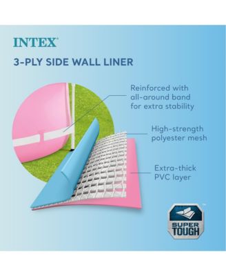 28290EH 8ft x 30in Round Metal Frame Above Ground Swimming Pool, Pink