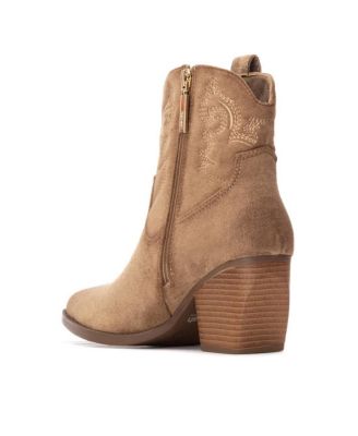 Women's Italian Western Suede Booties Refresh Collection By XTI