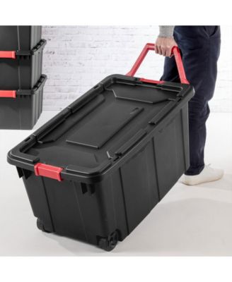 4-Pack Heavy Duty 40 Gallon Wheeled Industrial Storage Tote