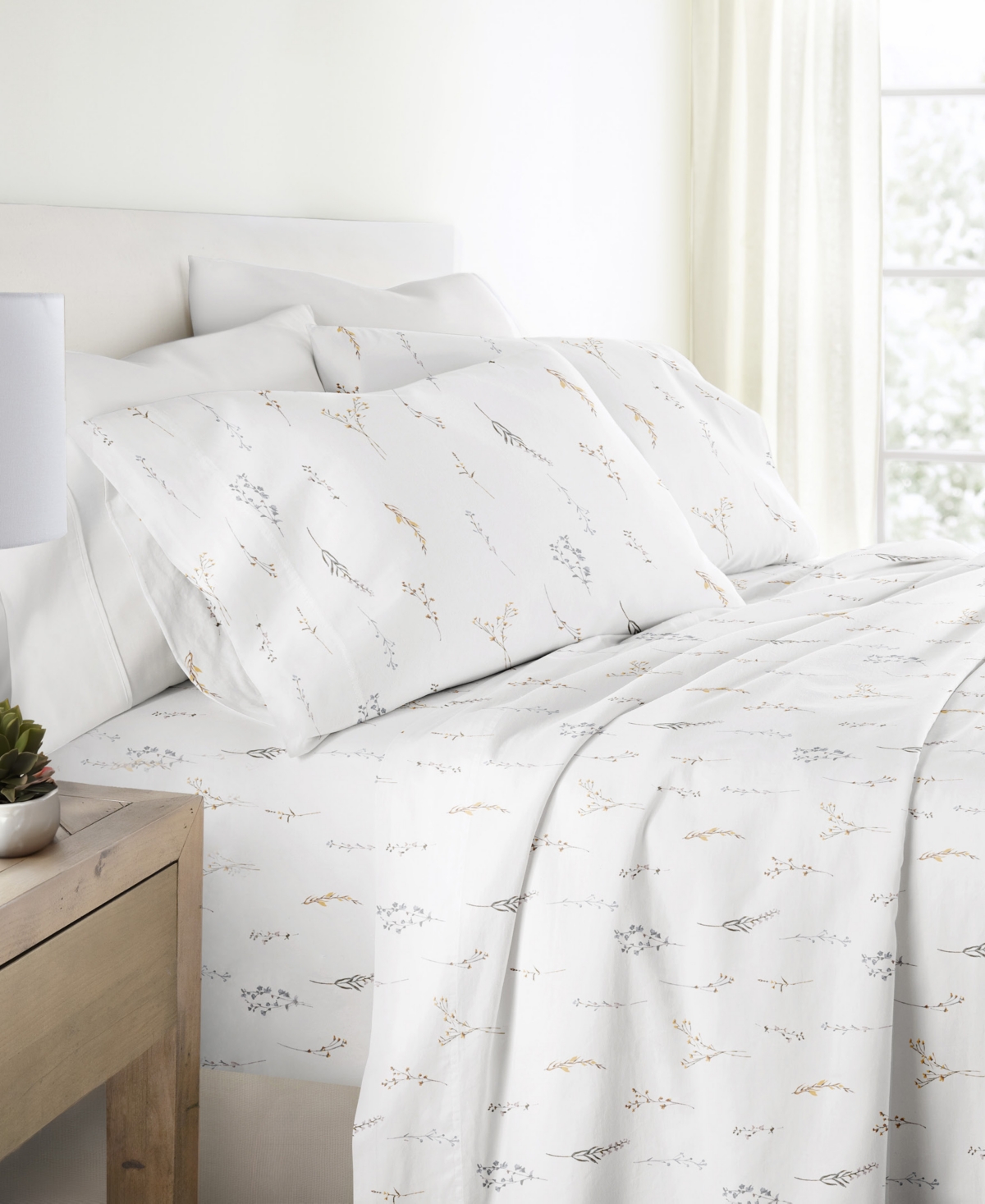 Ienjoy Home Long Staple 300-thread Count Cotton Pattern 4-pc. Sheet Set, Full In White