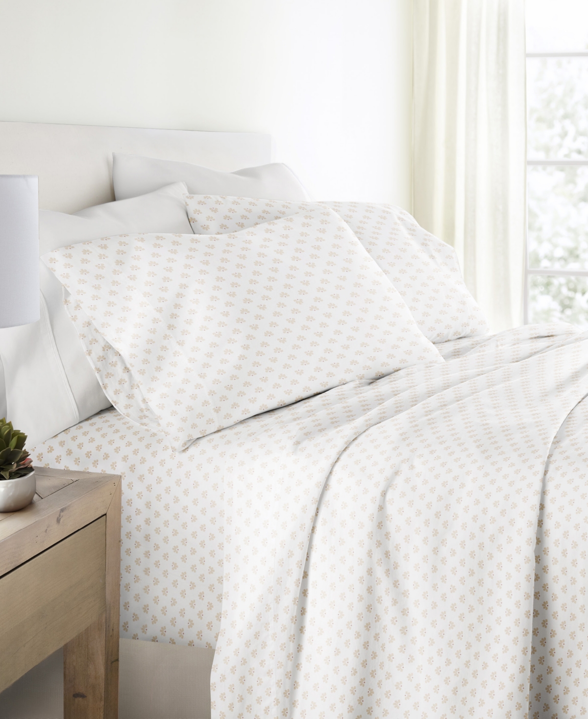 Ienjoy Home Long Staple 300-thread Count Cotton Pattern 4-pc. Sheet Set, Queen In Brown