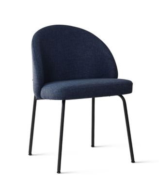 3-Piece 35 Inch Round Dining Set with Black Pedestal Table and 2 Fabric Upholstered Armless Chairs with Black Metal Legs-Maison Boucle