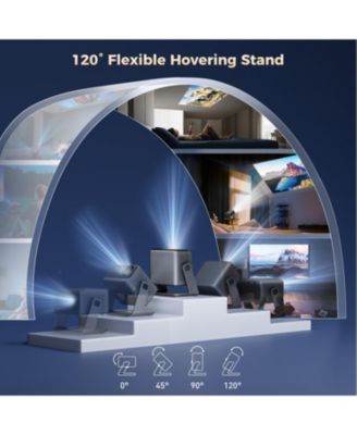 Viedo Projector With Wifi And Bluetooth, Smart Movie System/ Dolby Audio/ Auto Focus & Keystone Portable Projector For Home Theater / Outdoor