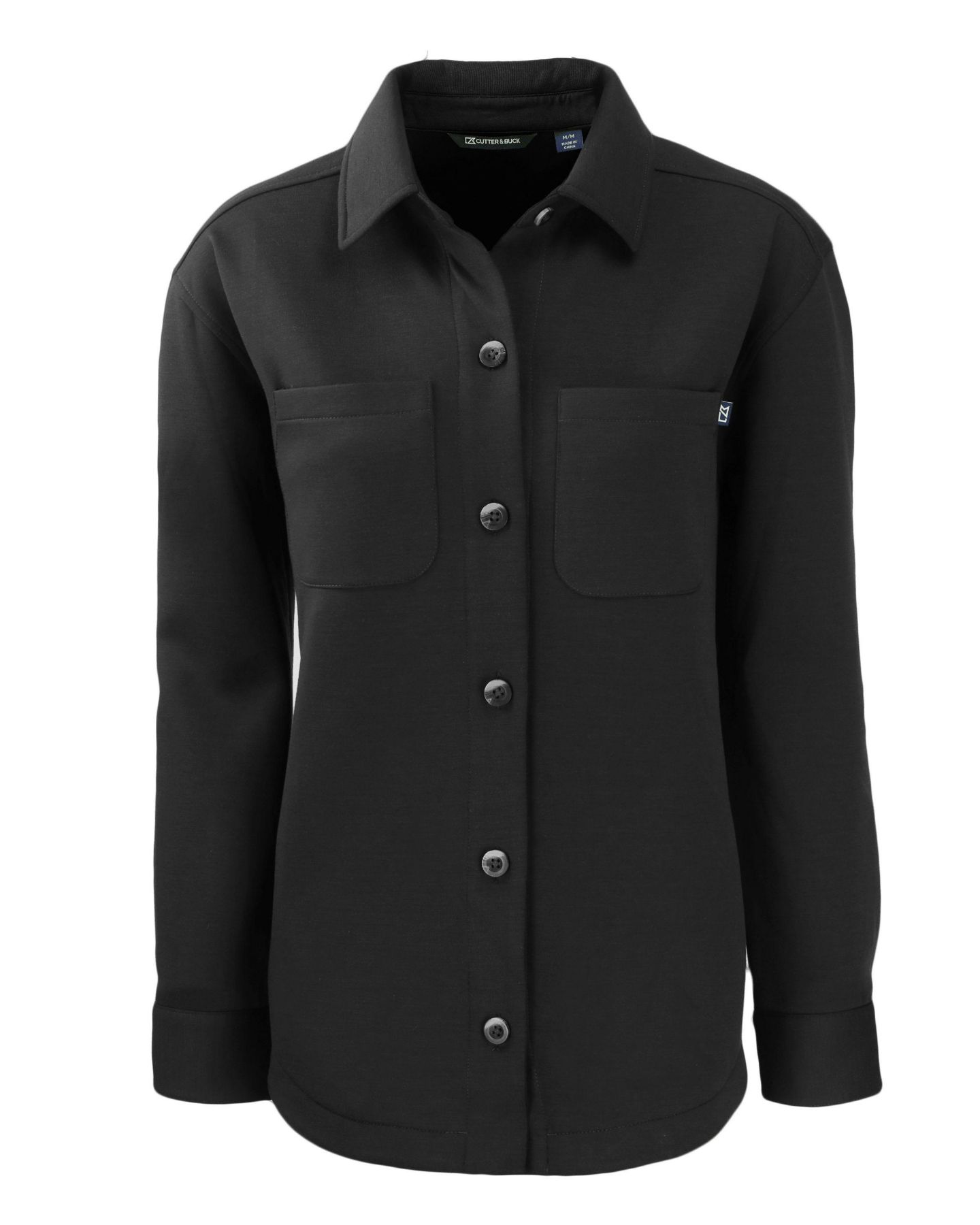 Женская куртка Cutter & Buck Roam Eco Recycled Shirt Jacket, цвет: Чёрный — фото 2