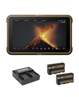 Ninja Ultra 5.2" HDR Monitor-Recorder, Bundle with 2x NP-F550 Batteries and Dual Smart Charger with LCD Screen Base and Plates Kit