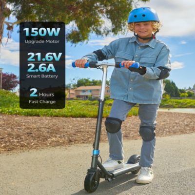 Kids' Electric Scooter with LED Display, 150W High-Power Motor, Dual Brake System, Adjustable Height & Speed