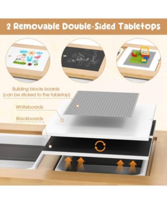 Sensory Table & Chair Set for Kids 2-8 with Foldable Bins for Sand/Water & Paper Beige