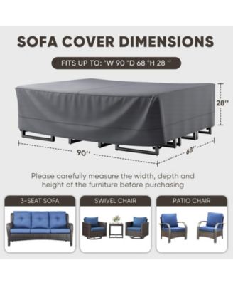 High-Quality 600D Oxford Fabric Outdoor Furniture Cover With Handles And Storage Bag Gray/Brown and Beige