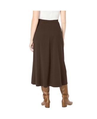 Plus Size Ponte Knit A-Line Skirt
