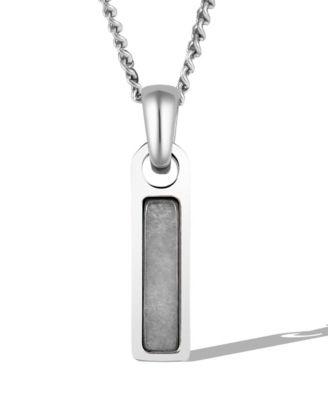 Vincero Men's Birthstone Tag Necklace – Silver Stainless Steel Pendant - Diamond - April