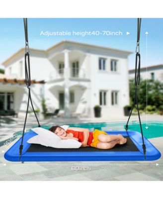 Tree Swing for Kids and Adults, 60" Waterproof Rectangle Platform Swing, 700lbs Heavy Duty with Adjustable Straps