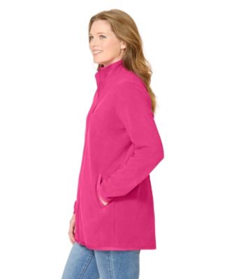 Plus Size Zip-Front Microfleece Jacket