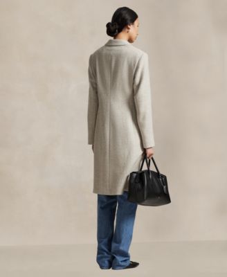 Women's Herringbone Peak Lapel Coat