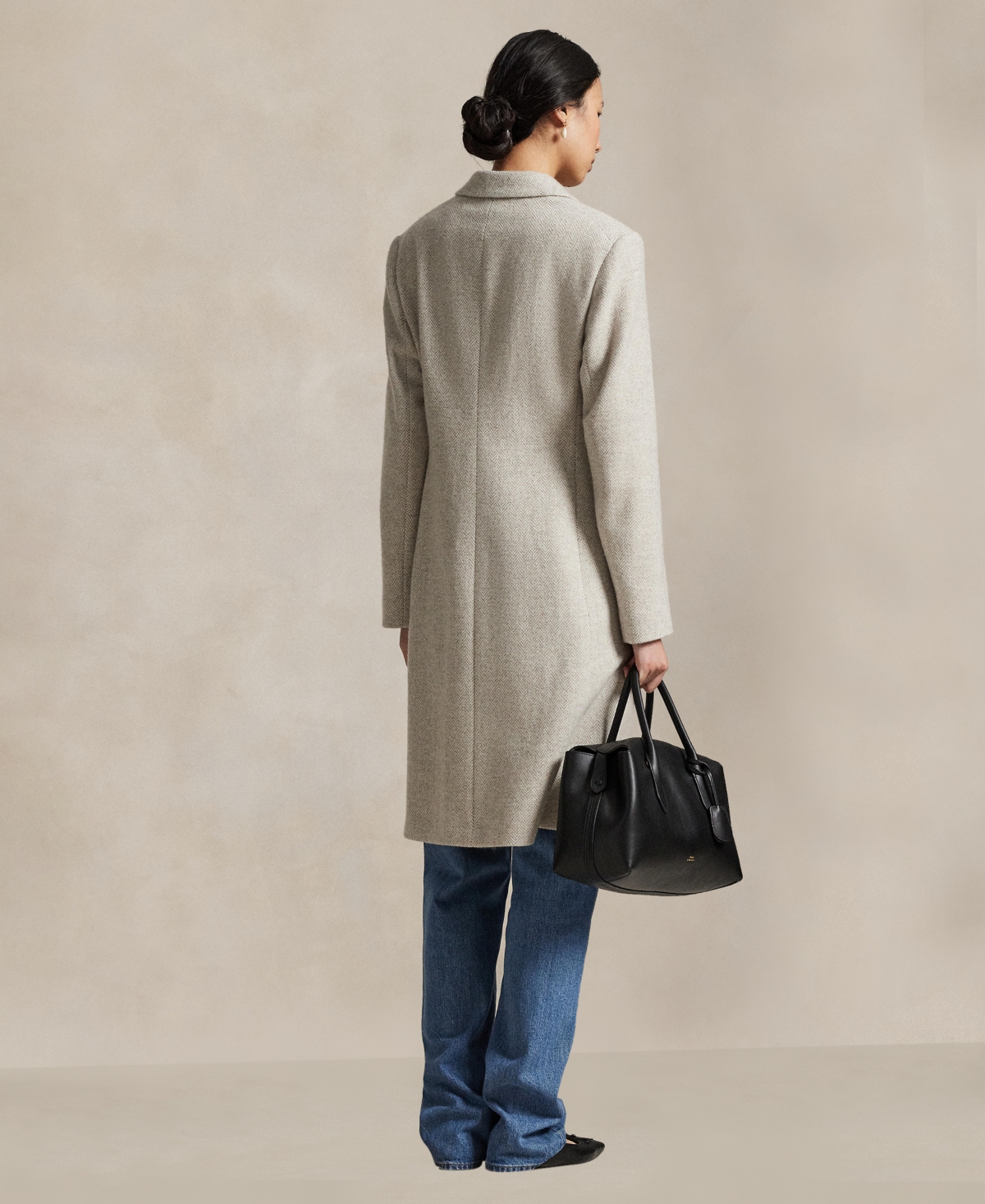 Polo Ralph Lauren Women's Herringbone Peak Lapel Coat In Brown