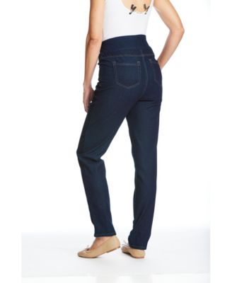 Women's Within Tall Flex-Fit Slim-Leg Pull-On Gap-Free Stretch-Denim Jeans
