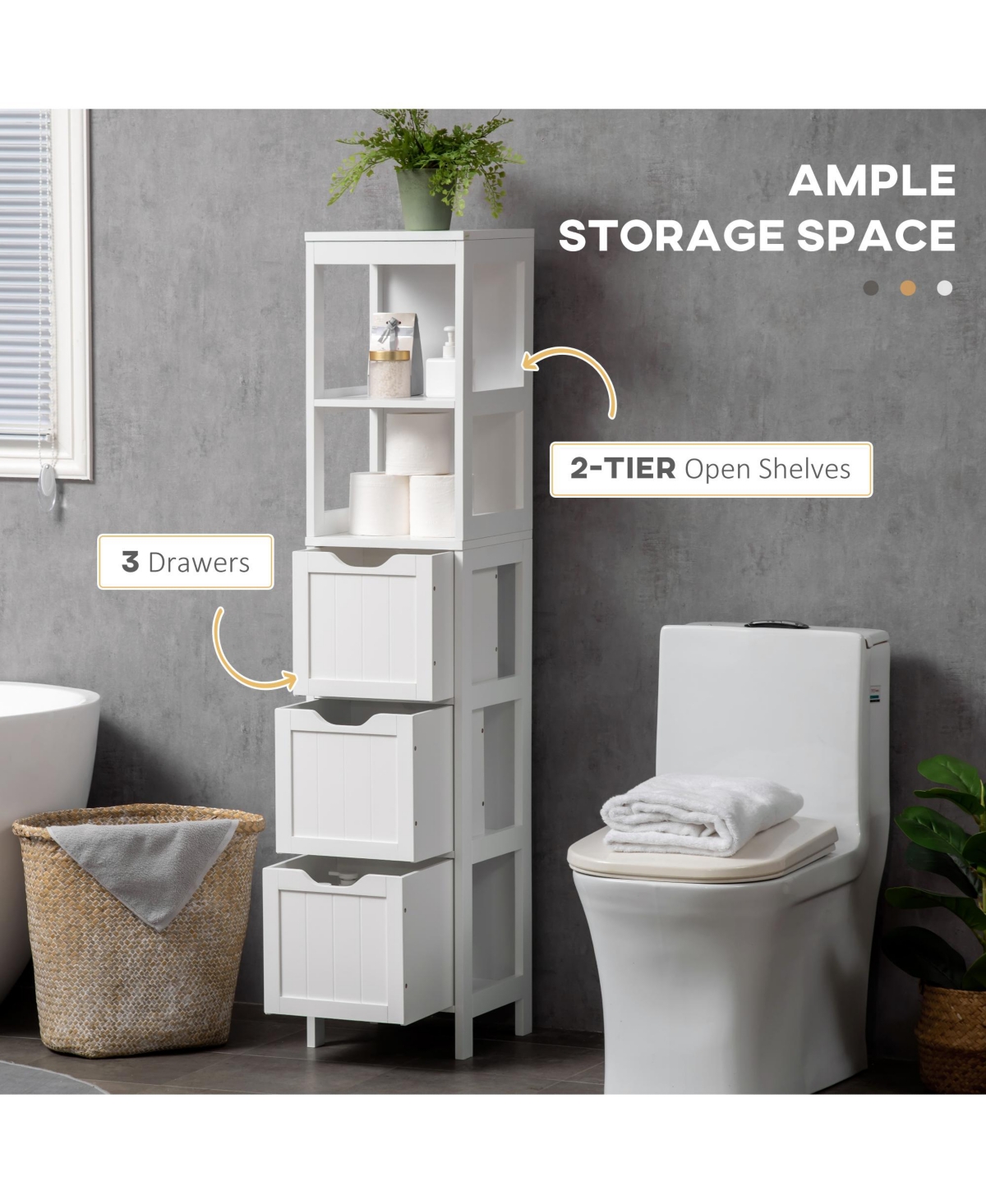 Slickblue Efficient Bathroom Storage Cabinet with Space-Saving and Durable Design