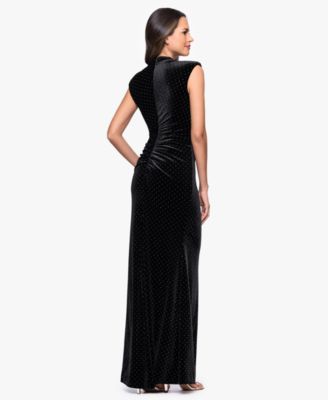 Women's Long Studded Velvet Gown